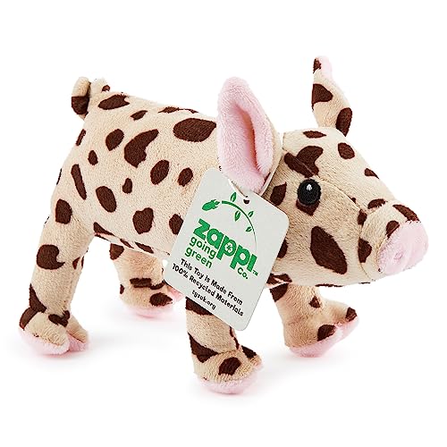 Zappi Co 100% Recyceltes Plüsch Geflecktes Schwein (17cm Länge) Gefüllte Weiche Kuschelige Öko-Freundliche Tiersammlung Für Neugeborenes Kind Erstes Kind von Zappi Co