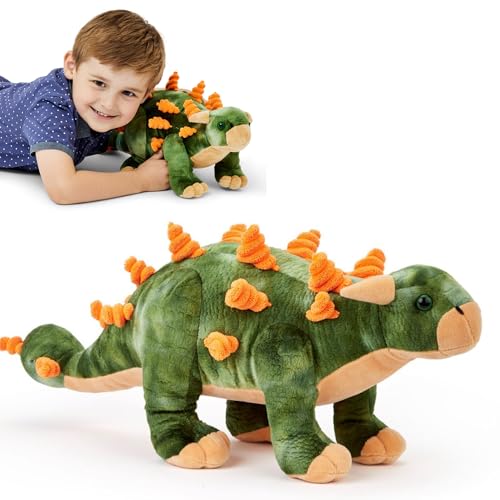 Zappi Co Weich gefülltes Kuscheltier für Kinder Ankylosaurus Plüschtier (51cm Länge) Safari-Tiere Kollektion Plüschteddy Neugeborenes erstes Kind von Zappi Co