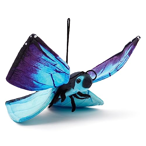 Zappi100% recyceltes Plüsch-Blauer Morpho Schmetterling Spielzeug (28,5cm Breite) Gestopftes, weiches, kuscheliges, umweltfreundliches Tiersammlung für das Neugeborene Kind, erstes Kind, (PLUBMORBUT) von Zappi Co