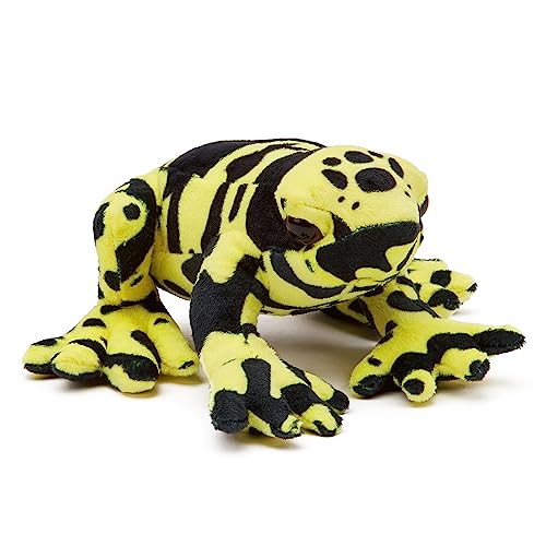 Zappi Co 100% recyceltes Plüsch-Pfeilgiftfrosch Gelb/Schwarz Spielzeug (15cm Breite) Gestopftes, weiches, kuscheliges, umweltfreundliches Tiersammlung für das Neugeborene Kind, erstes Kind von Zappi Co