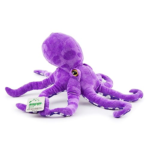 Zappi Co 100% recyceltes Plüschtier, Lila Oktopus (35cm Länge) Weiches, kuscheliges, umweltfreundliches Tiersammlung für Neugeborenes Kind Erstes Kind von Zappi Co