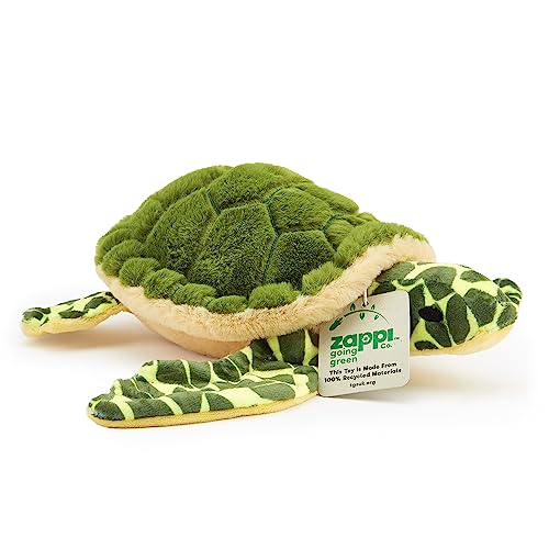 Zappi Co 100% recyceltes Plüschtier, Meeresschildkröte (33cm Breite) Weiches, kuscheliges, umweltfreundliches Tiersammlung für Neugeborenes Kind Erstes Kind von Zappi Co