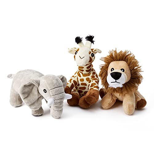 Zappi Co Kinder Kuschelweiches Plüschtier - Perfekte kuschelige Spielgefährten für Kinder Geburtstage und besondere Anlässe(12-15cm) (Elefant + Giraffe + Löwe) von Zappi Co