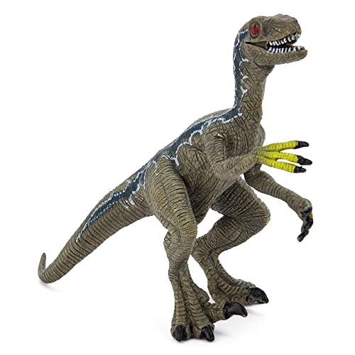 Zappi Co Kinder Velociraptor Blau/Grau Dinosaurier Figur Spielzeug (14 cm Länge) Realistische detaillierte Dino Sammlung Action-Figuren von Zappi Co