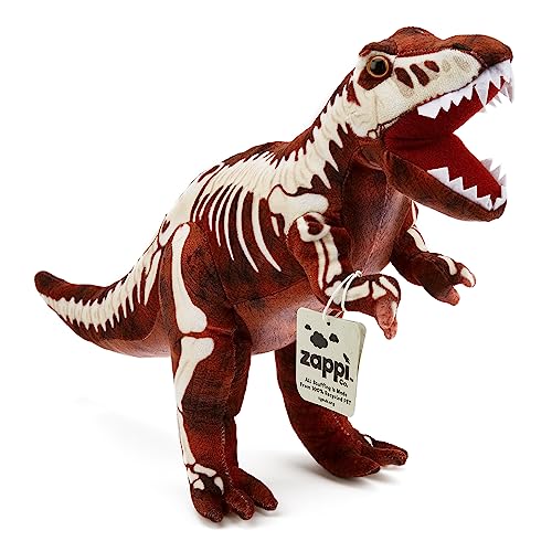 Zappi Co Kinder's Weiches Kuscheliges Plüschtier - Perfekte weiche Spielgefährten für Kinder im bedruckten Stil (33cm Länge) (Tyrannosaurus Dinosaurier) von Zappi Co