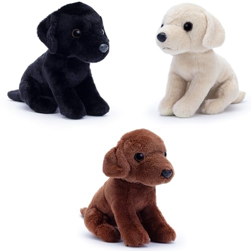 Zappi Co Labrador Triple Set Plüsch 15cm - Set enthält weißen Labrador + schwarzen Labrador + braunen Labrador Plüschhund von Zappi Co