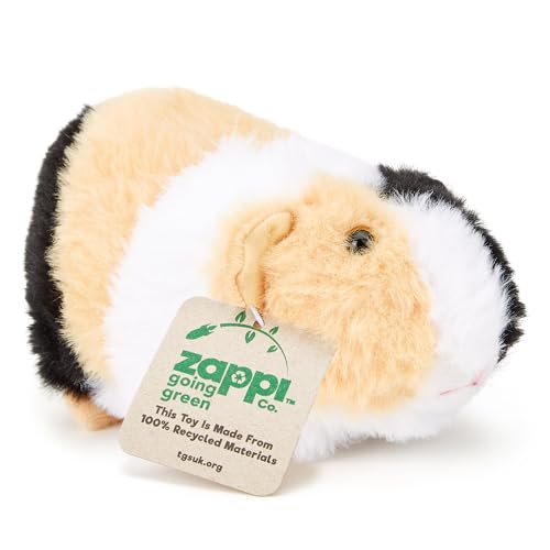 Zappi Co Meerlis Meerschweinchen-Spielzeug aus 100% recyceltem Plüsch, 15 cm lang, gefüllt, weich, kuschelig, umweltfreundlich, Mehrfarbig, für Neugeborene von Zappi Co