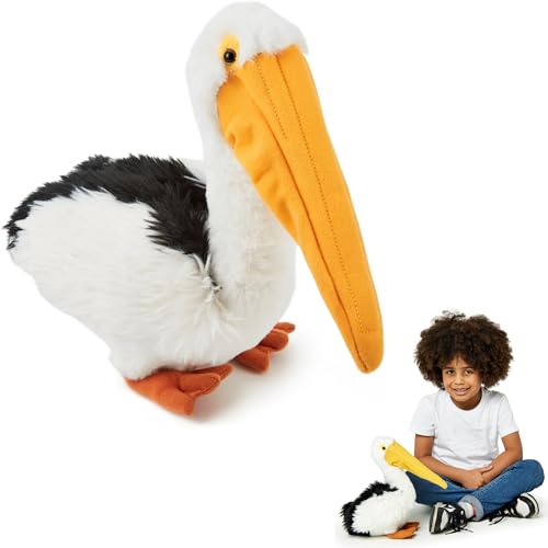 Zappi Co Pelikan Plüschtier (29 cm Länge) - Weiches und kuscheliges Safari-Tier für Kinder, ideal für die Sammlung von Kindern von Zappi Co