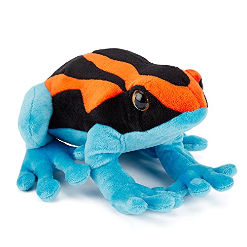 Zappi Co Plüschtier für Kinder, gefüllt, weich, kuschelig, Teil der Safari-Tier-Kollektion, perfekt für Kinder (20 cm Tiefe), Pfeilgiftfrosch, Orange/Blau von Zappi Co