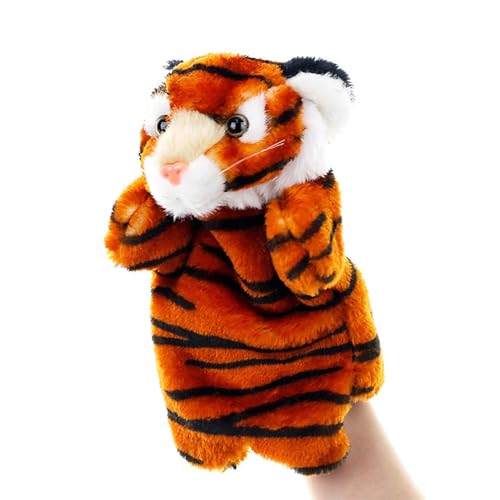 Zasdvn Hand-Fingerpuppen,Tier-Fingerpuppen,Weiche Tiger-Handpuppe | Weiche Tierpuppen-Requisitenspielzeuge, Tiger-Plüschtierspielzeug für fantasievolles Spielen für Kinder von Zasdvn