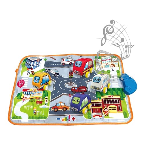 Zasdvn Kinderteppich, Autoteppiche, Spielmatte, Verkehrsteppich für Kinder,Musikalischer Verkehrsteppich für frühes Lernen - Stabiler Spielteppich, Kinderteppiche für Spielzimmer, Schlafzimmer, von Zasdvn