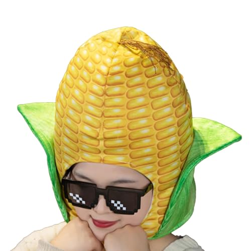 Zasdvn Maiskopf-Kostüm, Maiskolbenhut | Corn Hat Lebensmittelbekleidung - Plüsch einzigartige kreative Bauernhaus Hut Cosplay Zubehör für Erntefeste von Zasdvn