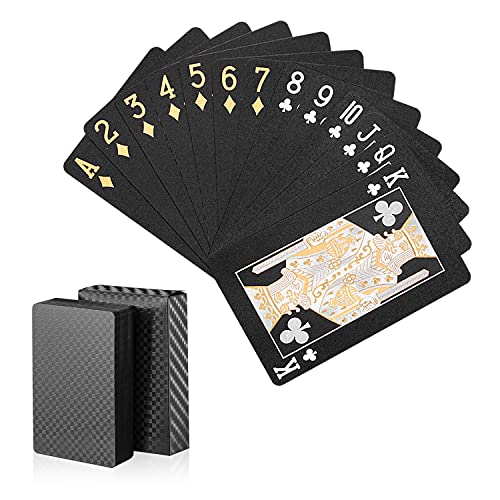 Zayvor Schwarzer Spielkarten Schwarze Wasserdichtes Pokerkarten Profi Premium Spielkarten Zauberkarten Wasserfeste Pokerkarten Plastik Texas Holdem Poker Spielkarten Spiel Playing Cards von Zayvor