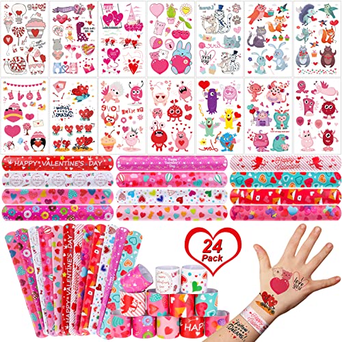 Zayvor Valentinstag Schnapparmband Knickarmbänder Klatscharmband Armband Slap Armbänder Tattoos Tätowierung Wasserdicht Temporäre Tattoo Klebetattoos Kindertattoos Temporär Sticker Tätowierungen von Zayvor