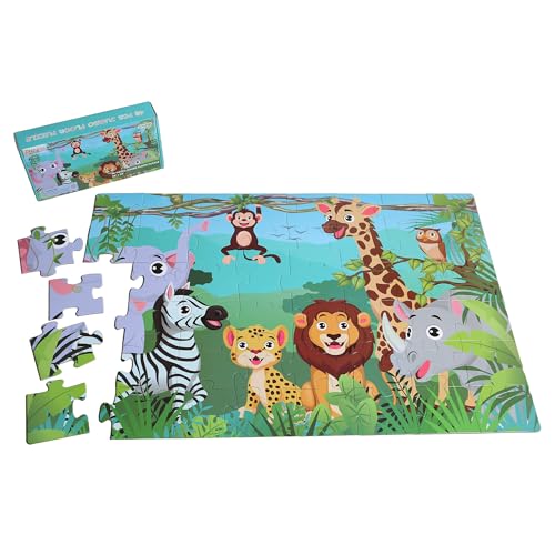 Jumbo Tierbodenpuzzle für Kinder, 48 Puzzlestücke für Kinder im Alter von 3-5 Jahren, Schulische Bildungsspielzeuge und Geschenke für Kinder im Alter von 4-8 Jahren von ZazzyKid