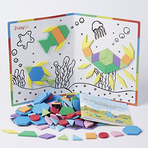 ZazzyKid Tangram Magnetisch Magnet Puzzle Kinder: 216 PCS Travel Tangram - STEM von ZazzyKid