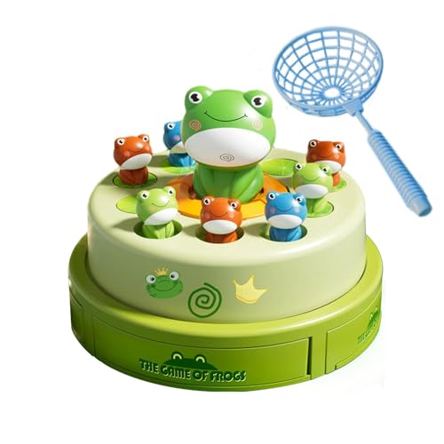 Zceplem Froschkatapult für Kinder, springendes Froschspielzeug,Klang- und hellgrünes Frosch-Hüpfspielzeug | Ton- und Licht-Frosch-Katapult-Karnevalsspiel, interaktives Spielzeug zum Hüpfen grüner von Zceplem