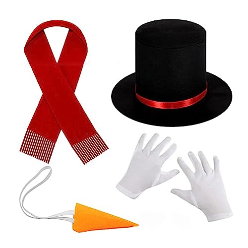 Zdprkqzvz Zylinder und Karottennasen-Handschuhe, Weihnachts-Hut, Geschenke, Winterurlaub, Cosplay, Schneemann-Hut für Neujahrsparty von Zdprkqzvz