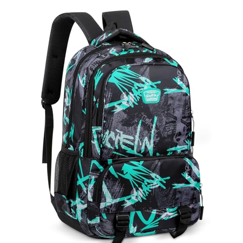 Schulrucksack jungen teenager,Rucksack Jungen,Wasserdichte Schultasche,schultasche kinder,Laptop Rucksack,Große Büchertasche,Schule Rucksack Herren,für Reiserucksack Businesstasche Herren (Grün) von ZeYou