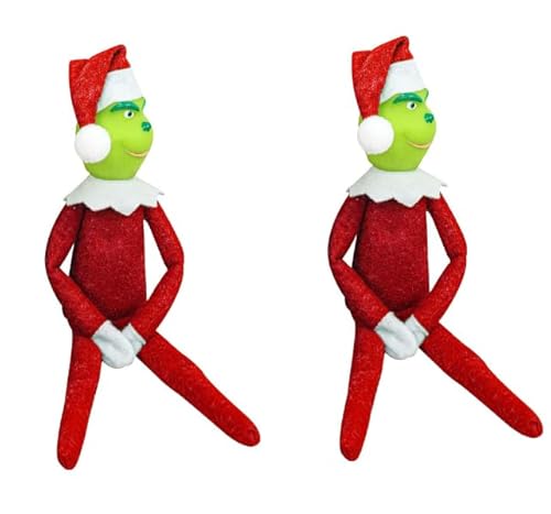 ZeYou Christmas Kuscheltier, Lustiges Plüschtier Weihnachtself Puppe Hässliche Stoffpuppen Figuren mit Weihnachtsmütze Weichem Körper Weihnachtsdekorationen für Baumschmuck Tisch Schreibtisch Regal von ZeYou