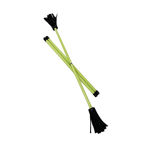 Z-Stix Professionelle Jonglierblumenstäbe, Teufelsstäbe und 2 Handstäbe, Anfängerfreundlich – Neon-Serie (King Spear (43,2 cm HS 76,2 cm Stick), Gelb) von Zeekio