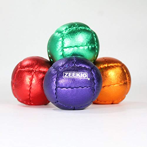 Zeekio Galaxy Jonglierball, Metallic-Serie, Premium-Lederball, 12 Paneele, 130 g, 67 mm, 1 einzelner Ball (Metallic Orange) von Zeekio