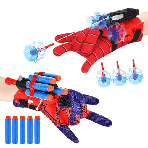 2 Stück Launcher Handschuh,Super Spider Launcher,Held Launcher,Launcher Spielzeug,Hero Launcher Handgelenk Spielzeug,Kids Spider Hero,Cosplay Glove Launcher,Lernspielzeug für Kinder von Zehan Zitong