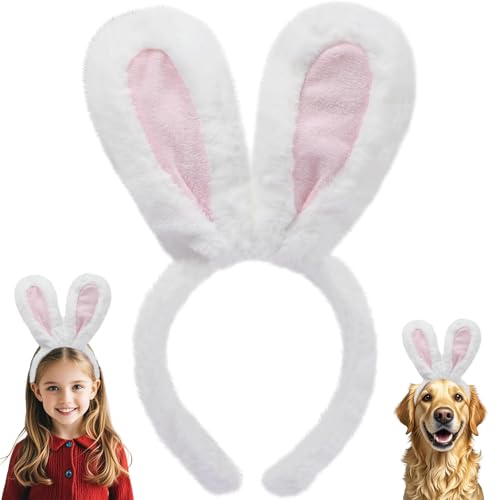 ZeiLaBang Kakadi Hasenohren Haarreif,Plüsch Hasenohren Stirnband,Plüsch Hasenohren HaarbäNder,Bunny Ears Haarband,Bunny Girl Cosplay,Stirnbänder für Accessoire Ostern,Party Kostüm Cosplay Karneval von ZeiLaBang Kakadi