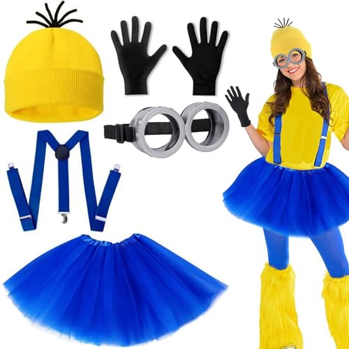 ZeiLaBang Kakadi 5 Stück Minion Kostüm Zubehör,Gelbes Kostüm set für cosplay,1 Brille Gelbe 1 Mütze 1 Schwarze Handschuhe Set,Schwarze Handschuhe und Gelbe Beanie Hüte, für Damen Herren Kinder ZeiLaBang Kakadi 5 Stück Minion Kostüm Zubehör,Gelbes Kostüm set für cosplay,1 Brille Gelbe 1 Mütze 1 Schwarze Handschuhe Set,Schwarze Handschuhe und Gelbe Beanie Hüte, für Damen Herren Kinder von ZeiLaBang Kakadi