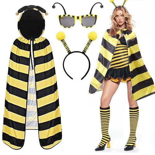 ZeiLaBang Kakadi Bienen Kostüm Damen,Hummel Kostüm Erwachsene,Bienenkostüm Erwachsene Damen,Bienen Kostüm Erwachsene,Faschingskostüme Damen Biene für Damen Herren Karneval Dress Up Party Cosplay von ZeiLaBang Kakadi