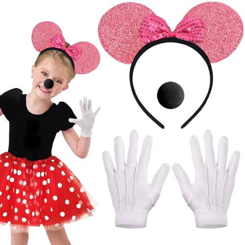 ZeiLaBang Kakadi Mouse Kostüm Damen Zubehör,Maus Ohren Haarreif,Mini Mouse Kostüm Damen,Maus Mouse Kostüm,Damen Maus Mouse Kostüm,Damen Mädchen Faschingkostüme Karneval Mottoparty Cosplay Party von ZeiLaBang Kakadi