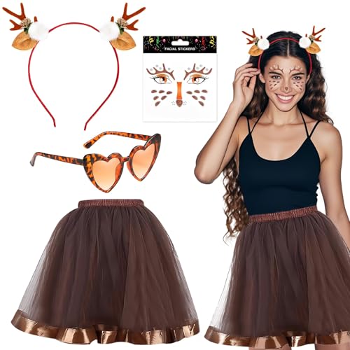ZeiLaBang Kakadi Reh Kostüm Damen,Reh Haarreif Damen,Damen Geweih Kostüm,Rentier Karneval Damenkostüm,Karneval Kostüm Damen Mädchen,Rentier Geweih Haarreifen mit Rentier Ohren,Rentier Gesicht Tattoos ZeiLaBang Kakadi Reh Kostüm Damen,Reh Haarreif Damen,Damen Geweih Kostüm,Rentier Karneval Damenkostüm,Karneval Kostüm Damen Mädchen,Rentier Geweih Haarreifen mit Rentier Ohren,Rentier Gesicht Tattoos von ZeiLaBang Kakadi