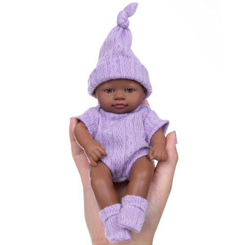 Zeiwohndc 7-Zoll Babypuppen Aus Weichem Realistische Wiedergeborene Babypuppen Zum Wohlfühlen. Babypuppen Zum Sammeln Schwarze Wiedergeborene Puppen Für Kinder Und Sammler von Zeiwohndc