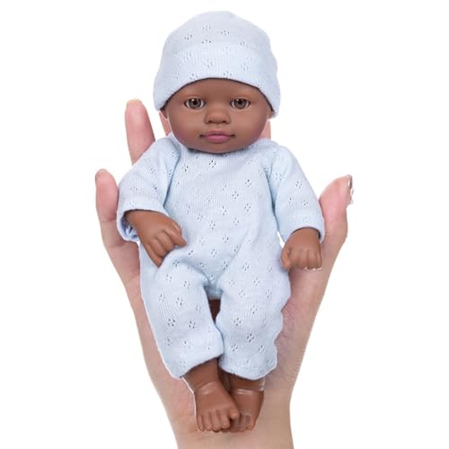 Zeiwohndc 7-Zoll Babypuppen Aus Weichem Realistische Wiedergeborene Babypuppen Zum Wohlfühlen. Babypuppen Zum Sammeln Schwarze Wiedergeborene Puppen Für Kinder Und Sammler von Zeiwohndc