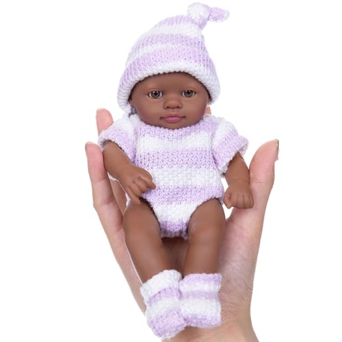 Zeiwohndc 7-Zoll Babypuppen Aus Weichem Realistische Wiedergeborene Babypuppen Zum Wohlfühlen. Babypuppen Zum Sammeln Schwarze Wiedergeborene Puppen Für Kinder Und Sammler von Zeiwohndc