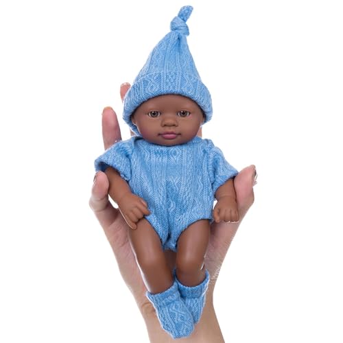 Zeiwohndc 7-Zoll Babypuppen Aus Weichem Realistische Wiedergeborene Babypuppen Zum Wohlfühlen. Babypuppen Zum Sammeln Schwarze Wiedergeborene Puppen Für Kinder Und Sammler von Zeiwohndc