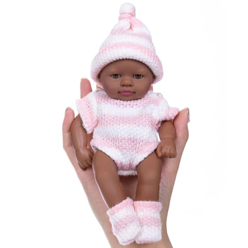 Zeiwohndc 7-Zoll Babypuppen Aus Weichem Realistische Wiedergeborene Babypuppen Zum Wohlfühlen. Babypuppen Zum Sammeln Schwarze Wiedergeborene Puppen Für Kinder Und Sammler von Zeiwohndc