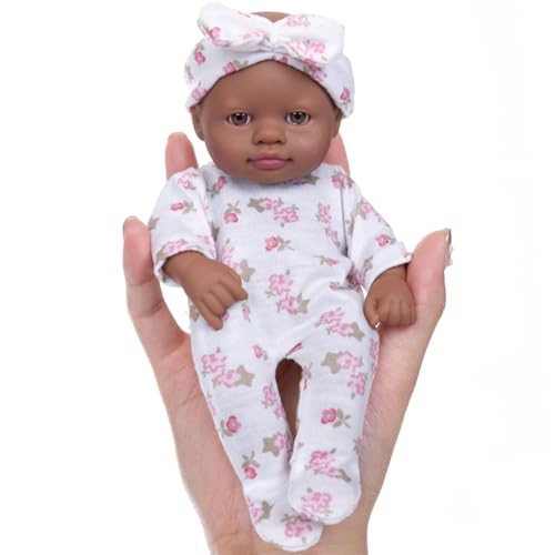 Zeiwohndc 7-Zoll Babypuppen Aus Weichem Realistische Wiedergeborene Babypuppen Zum Wohlfühlen. Babypuppen Zum Sammeln Schwarze Wiedergeborene Puppen Für Kinder Und Sammler von Zeiwohndc