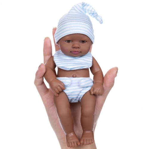 Zeiwohndc 7-Zoll Babypuppen Aus Weichem Realistische Wiedergeborene Babypuppen Zum Wohlfühlen. Babypuppen Zum Sammeln Schwarze Wiedergeborene Puppen Für Kinder Und Sammler von Zeiwohndc