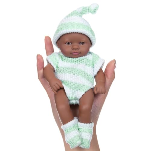 Zeiwohndc 7-Zoll Babypuppen Aus Weichem Realistische Wiedergeborene Babypuppen Zum Wohlfühlen. Babypuppen Zum Sammeln Schwarze Wiedergeborene Puppen Für Kinder Und Sammler von Zeiwohndc