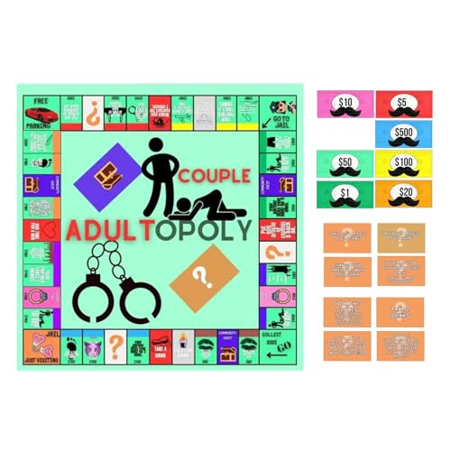 Zeiwohndc Adultopoly Brettspiel Für Paare. Fesselndes Opoly Kartenspiel Für Verabredungsaktivitäten Für Paare Mit Freundinnen Und Freunden von Zeiwohndc