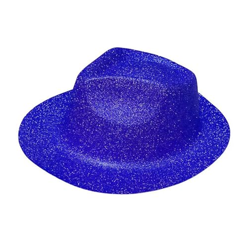 Zeiwohndc Erwachsene Pulver Cowboy Breite Krempe Funkelnde Fedora Kappe Kopf Abdeckung Für Tanz Party Karneval Halloween Weihnachten von Zeiwohndc