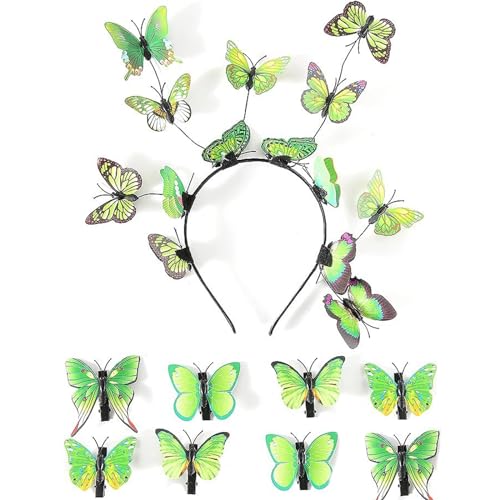 Zeiwohndc Haarschmuck Schmetterling Stirnband für Damen Kind Bunte Haarspange Stirnband Karneval Party Kopfschmuck von Zeiwohndc