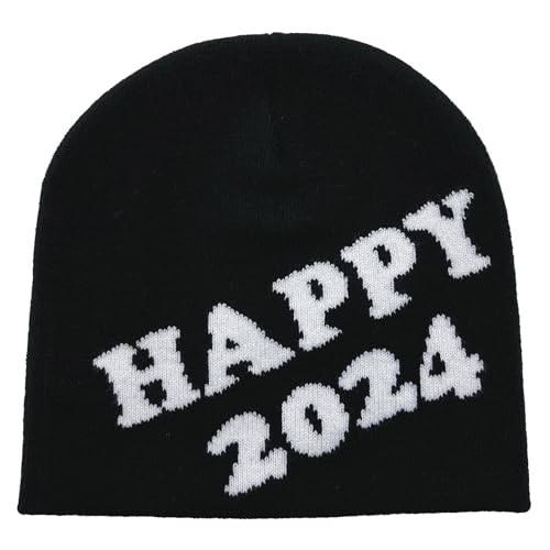 Zeiwohndc Halloween Totenkopf Mütze Unisex Strickmütze Gehäkelt Happy 2024 Party Urlaub Winter Warme Mütze Lustiges Totenkopf von Zeiwohndc