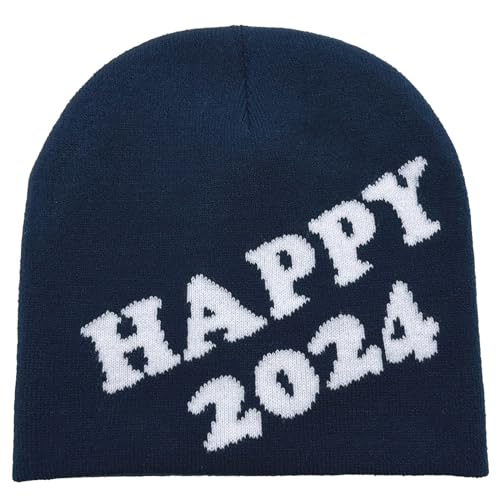 Zeiwohndc Halloween Totenkopf Mütze Unisex Strickmütze Gehäkelt Happy 2024 Party Urlaub Winter Warme Mütze Lustiges Totenkopf von Zeiwohndc