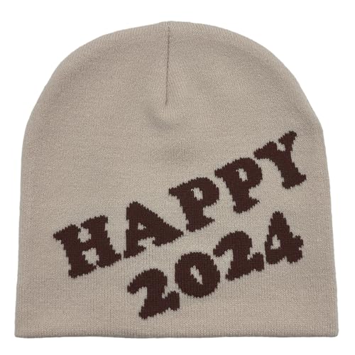 Zeiwohndc Halloween Totenkopf Mütze Unisex Strickmütze Gehäkelt Happy 2024 Party Urlaub Winter Warme Mütze Lustiges Totenkopf von Zeiwohndc