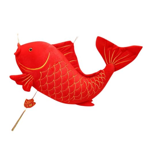 Zeiwohndc Kuscheltiere Walltoy Wandhalterung Plüschtier Rötung Karpfen Fisch Plüschtier Spielzeug Kissen Desktop Ornament Wand Fenster Dekore von Zeiwohndc