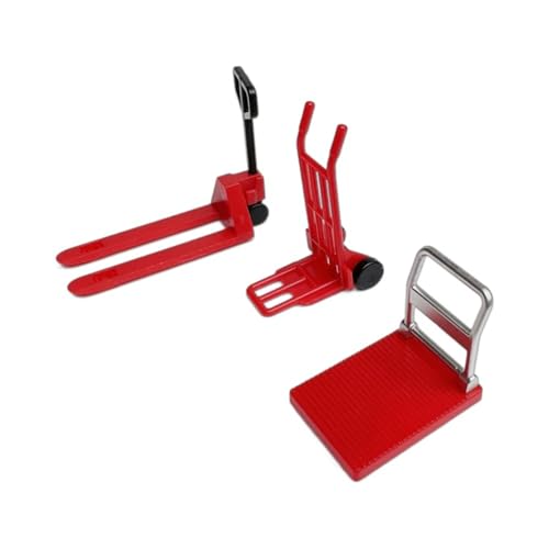 Zeiwohndc Packung Von 3 Miniaturlagerwerkzeugen Handcart Gabelstapler Set Für 1/12 Puppenhäuser Die Sich Perfekt Für EIN Realistisches Landschaftsgestaltung Eignen von Zeiwohndc