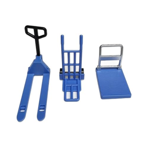 Zeiwohndc Packung Von 3 Miniaturlagerwerkzeugen Handcart Gabelstapler Set Für 1/12 Puppenhäuser Die Sich Perfekt Für EIN Realistisches Landschaftsgestaltung Eignen von Zeiwohndc