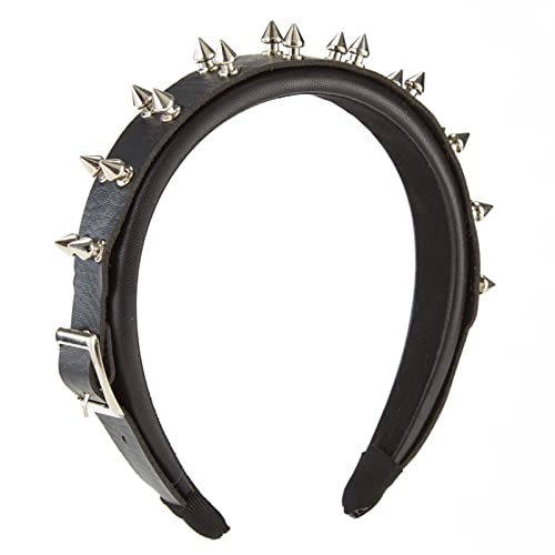 Zeiwohndc Rock Kopfbedeckung Nieten Stirnband Punk Stirnband Steampunk Nieten Haarband Kostüm Cosplay Gothic Haarschmuck von Zeiwohndc